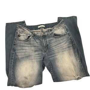 KanCan Women's Faded Blue Straight Leg Jeans